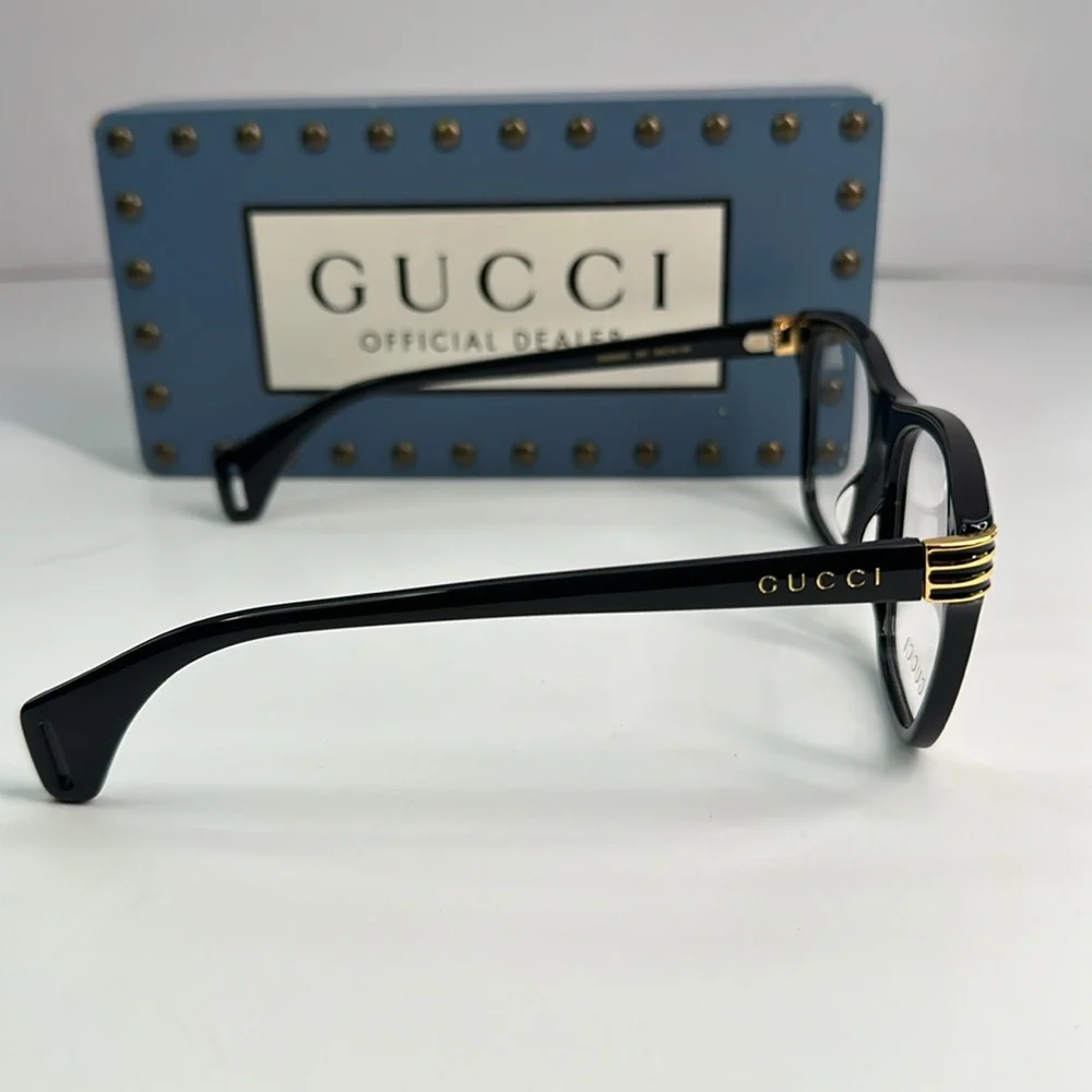 New Authentic Gucci Web GG0526O Full Rim Square Eyeglasses for Men